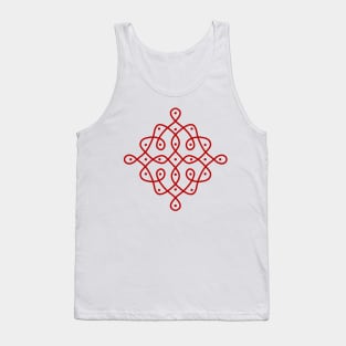 Dot Kolam, Red transparent Kolam, Muggu, rangoli Tank Top